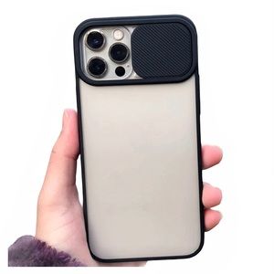 Iphone 12 Black Slide Lens Clear Case 🖤✨